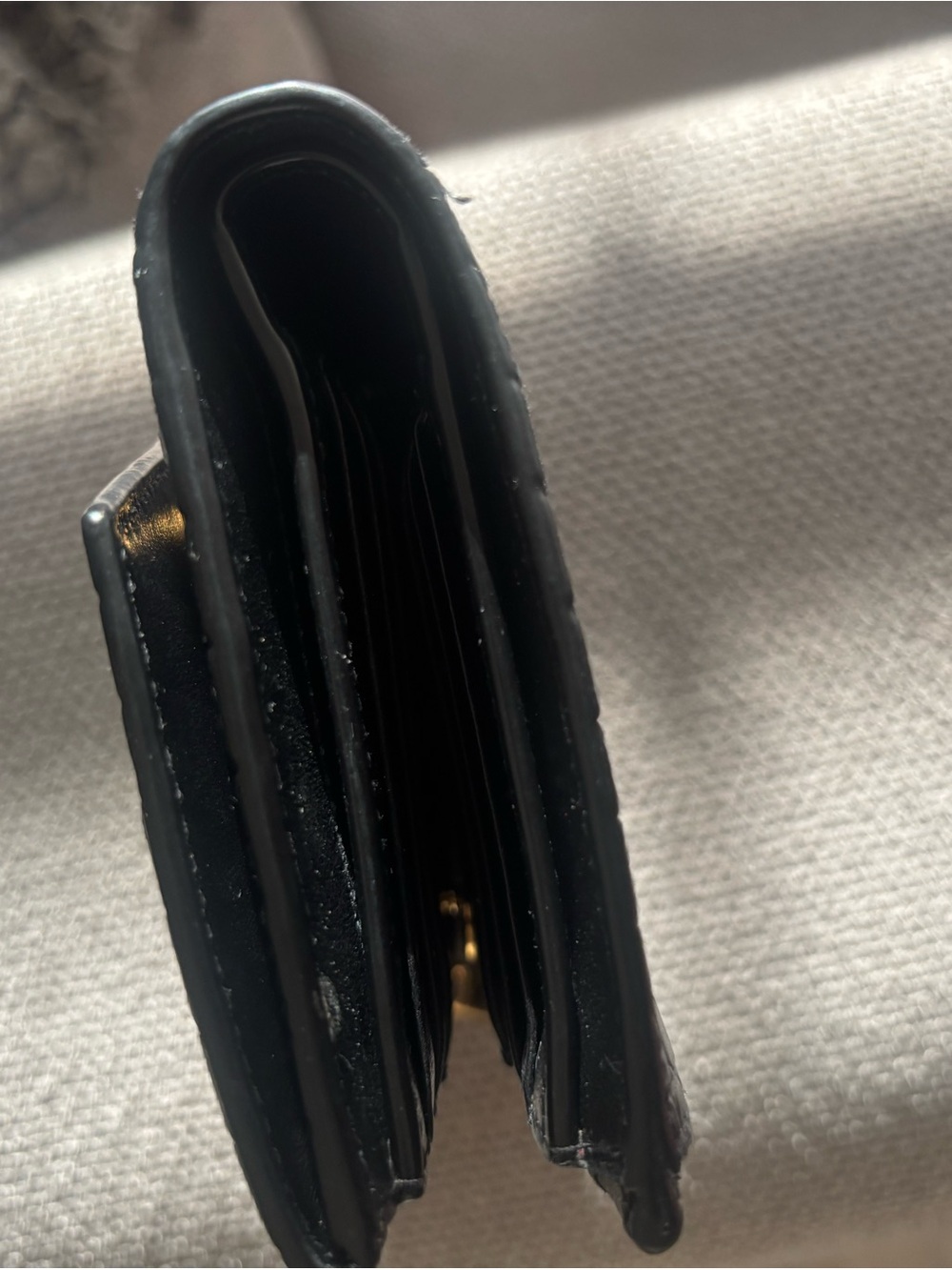 Saint Laurent Black Croc-Embossed Card Wallet with Gold YSL Hardware - Picture 5 of 6